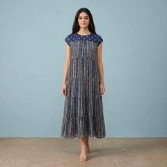 Navira Short Dress- Blue