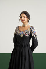 Mahira amethyst Anarkali- Black