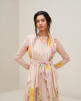 Mikami Dress with Cape- Pale Beige