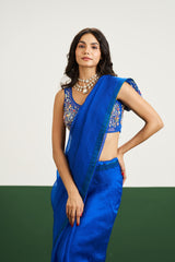 Molly Saree Set - Cobalt Blue