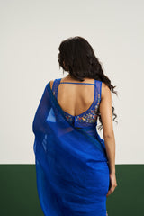 Molly Saree Set - Cobalt Blue