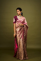 Niyati saree set- Wine & Pink