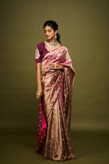 Niyati saree set- Wine & Pink