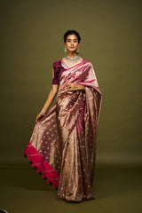 Niyati saree set- Wine & Pink