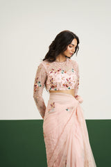 Nomi Saree Set - Peach RTS