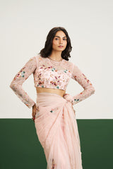 Nomi Saree Set - Peach RTS