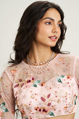 Nomi Saree Set - Peach RTS