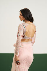 Nomi Saree Set - Peach RTS