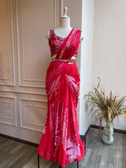 Nora drape saree - Crimson RTS