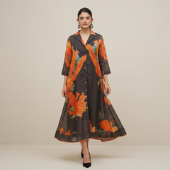 Shelly Dress- Charcoal Brown