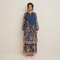 Olivia Kurtha Set- Blue