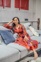 Elio Two-layer dress – Red