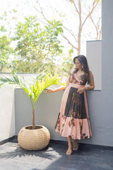 Yomi Dress – Peach & Bottle green