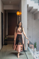 Yomi Dress – Peach & Bottle green