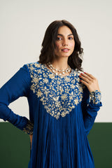 Rachel Dress with Dupatta - Peacock blue