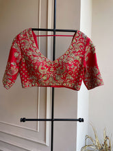 DS-Red Hand Embroidered Blouse