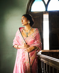 Hiraani Tissue Saree - Pastel Pink
