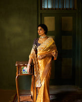 Umika Tissue Only Saree - Sunset Yellow