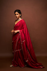 Varna Saree and Blouse - Maroon