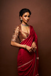 Varna Saree and Blouse - Maroon