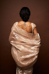 Elara Tissue Saree- Oyester Beige