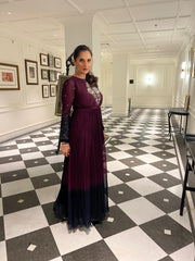 Afsa Anarkali Dress- Wine | Sania Mirza