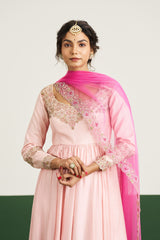 Sarah Dress With Dupatta - Peach
