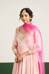 Sarah Dress With Dupatta - Peach