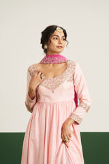Sarah Dress With Dupatta - Peach