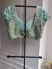 Mint Green Embroidered Blouse