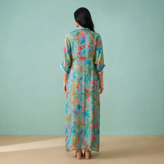 Zeya Kaftan Set-Sea Green