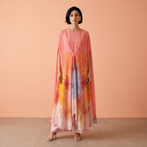 Anaya Peach Floral Kaftan