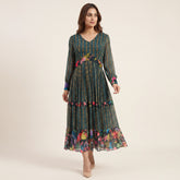 Ara Tiered Dress- Bottle Green