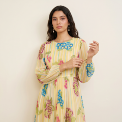 Elvi Floral Dress-Yellow
