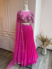 Zena Lehenga Set- Hot Pink RTS