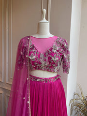 Zena Lehenga Set- Hot Pink RTS