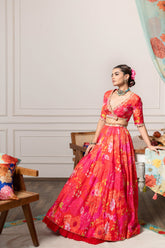 Rushi Lehenga Set with Dupatta - Red
