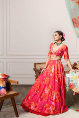 Rushi Lehenga Set with Dupatta - Red