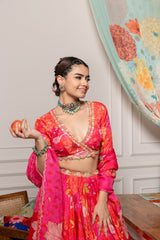 Rushi Lehenga Set with Dupatta - Red