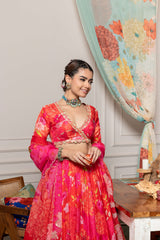 Rushi Lehenga Set with Dupatta - Red