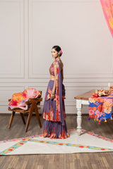 Vanga Drape Saree with Blouse - Blue