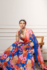 Lipi predraped lehenga set - Blue