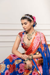 Lipi predraped lehenga set - Blue