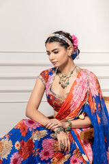 Lipi predraped lehenga set - Blue