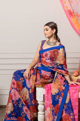 Roop Saree with Blouse - Blue