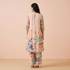 Hridha Kurtha Set-Peach