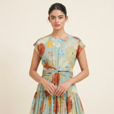 Aurora Floral Midi Dress- Sage Mint