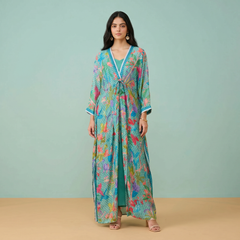 Zeya Kaftan Set-Sea Green