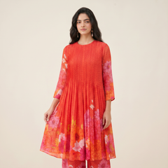 Hridha Kurtha Set- Red