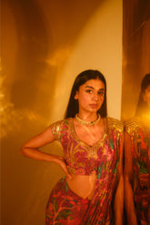 LAYLA DRAPE SAREE- PURPLE